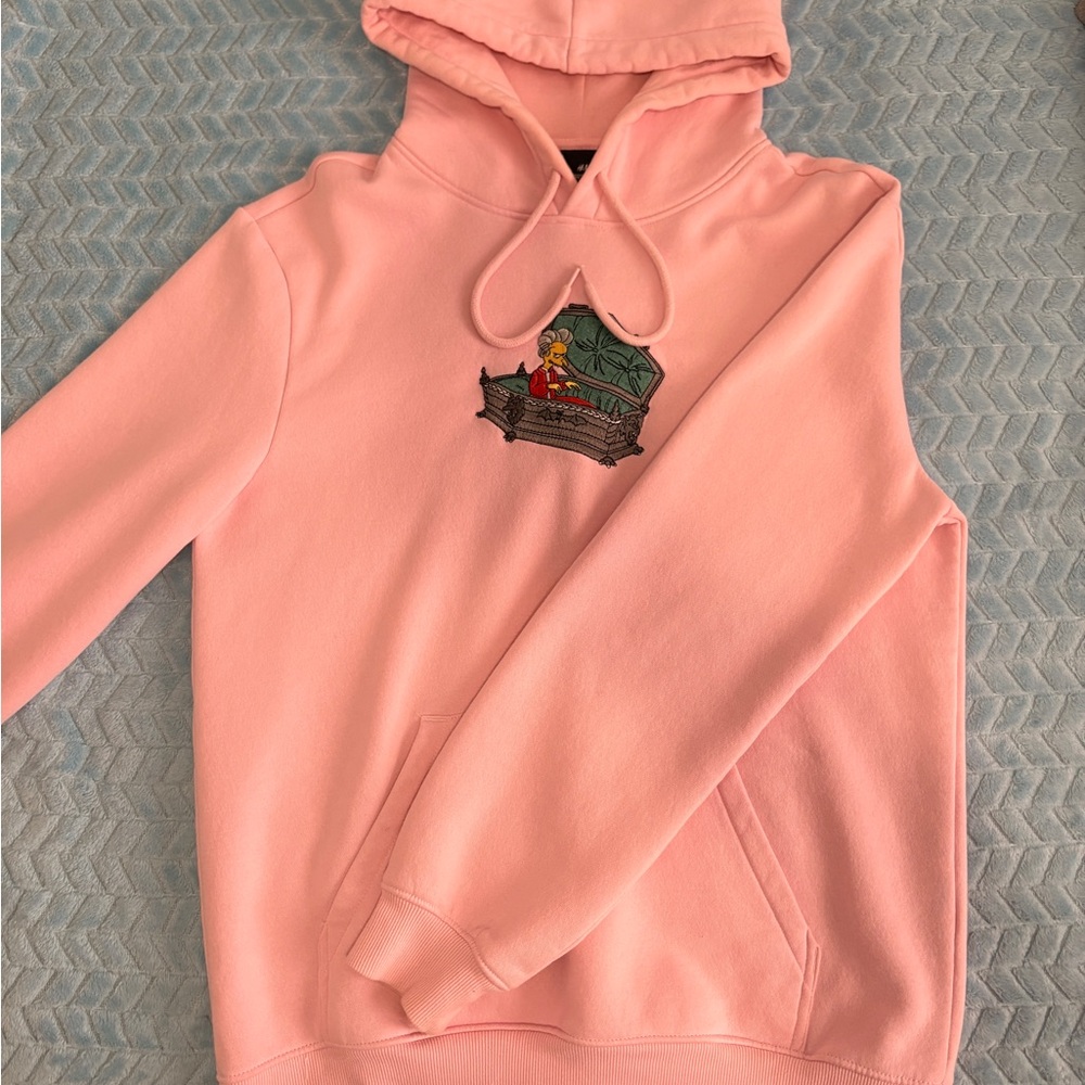 H&M Light Pink Hoodie with Simpsons Graphic